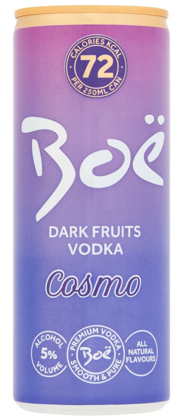 BOE DARK FRUITS VODKA COSMO CANS 5.5% 12 x 250ML
