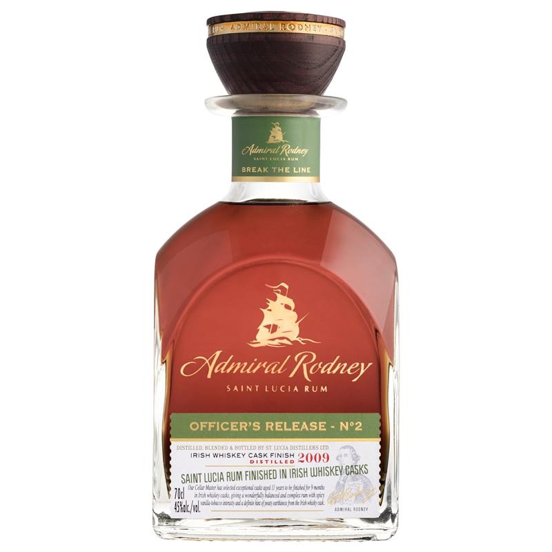 ADMIRAL RODNEY OFFICERS RELEASE NO2 IRISH WHISKEY CASK FINISH RUM 70CL 45%