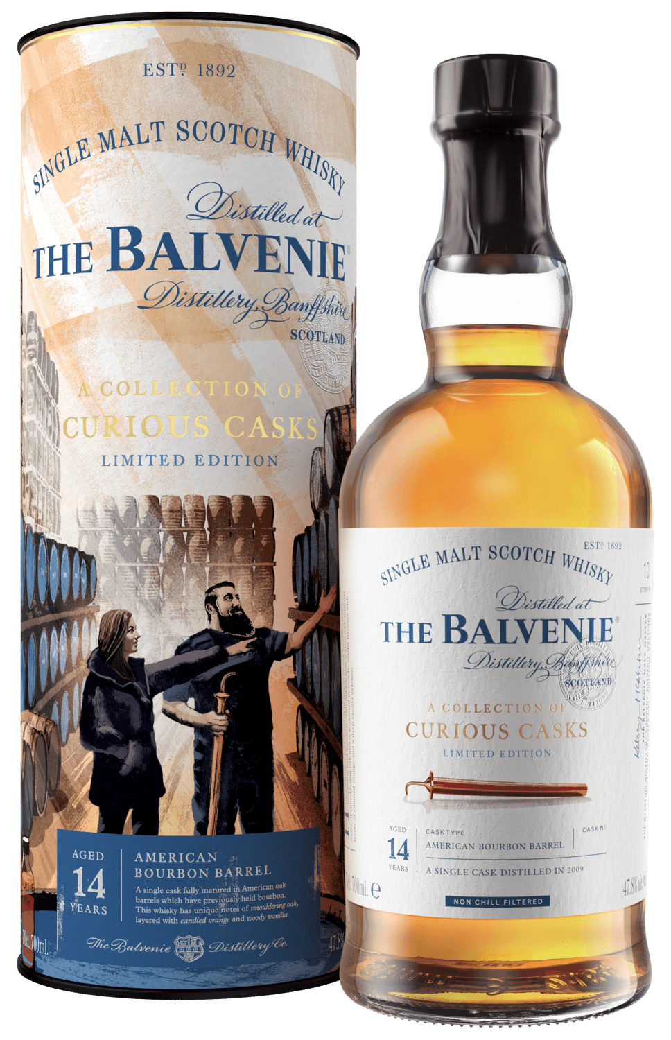 BALVENIE 14YR BOURBON BARREL WHISKY 47.8% 70CL