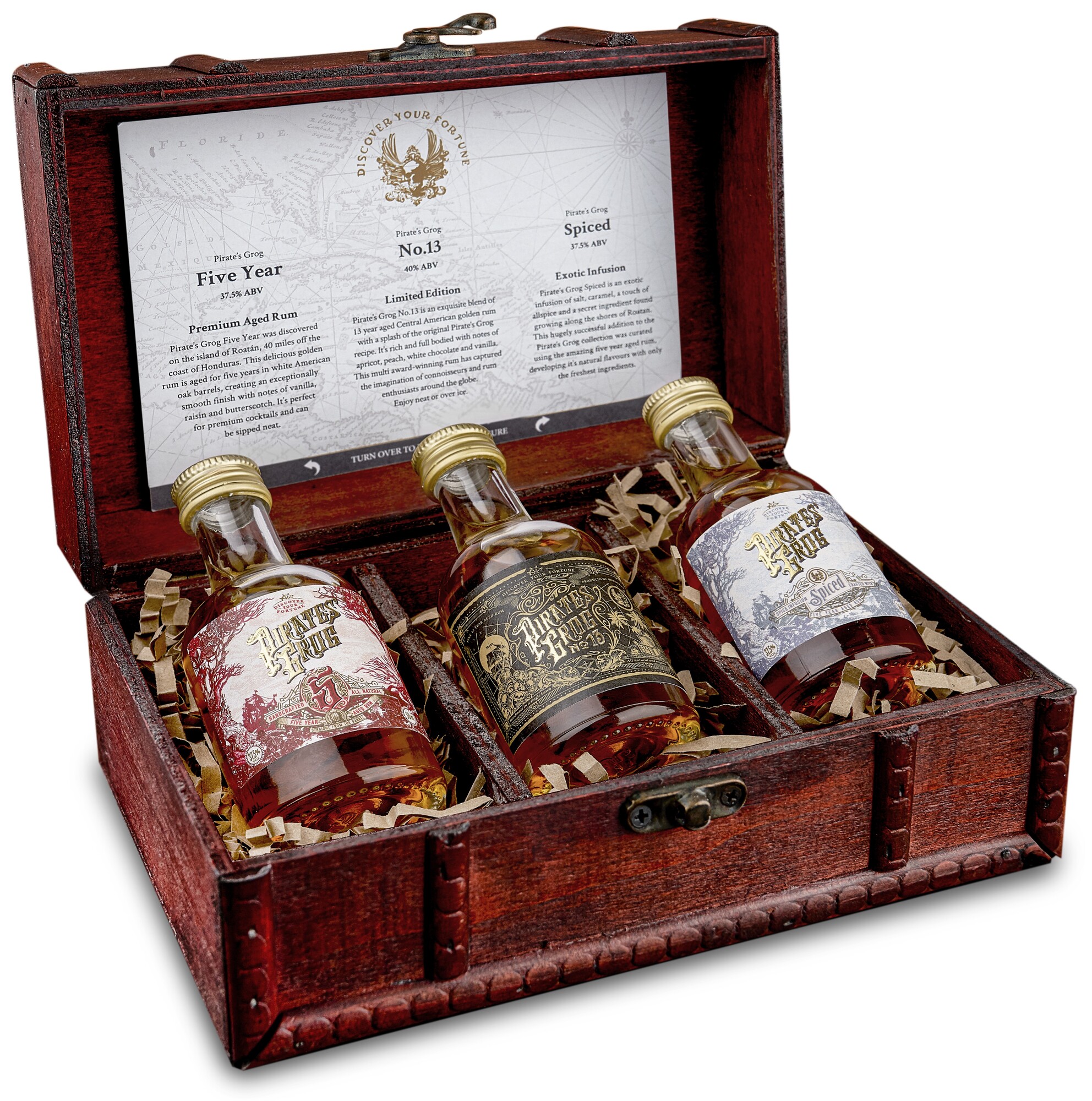 PIRATES GROG AGED RUM GIFT CHEST 3X5CL