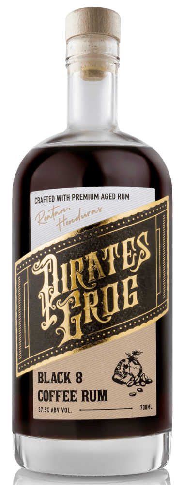 PIRATES GROG BLACK EIGHT COFFEE RUM 37.5% 70CL